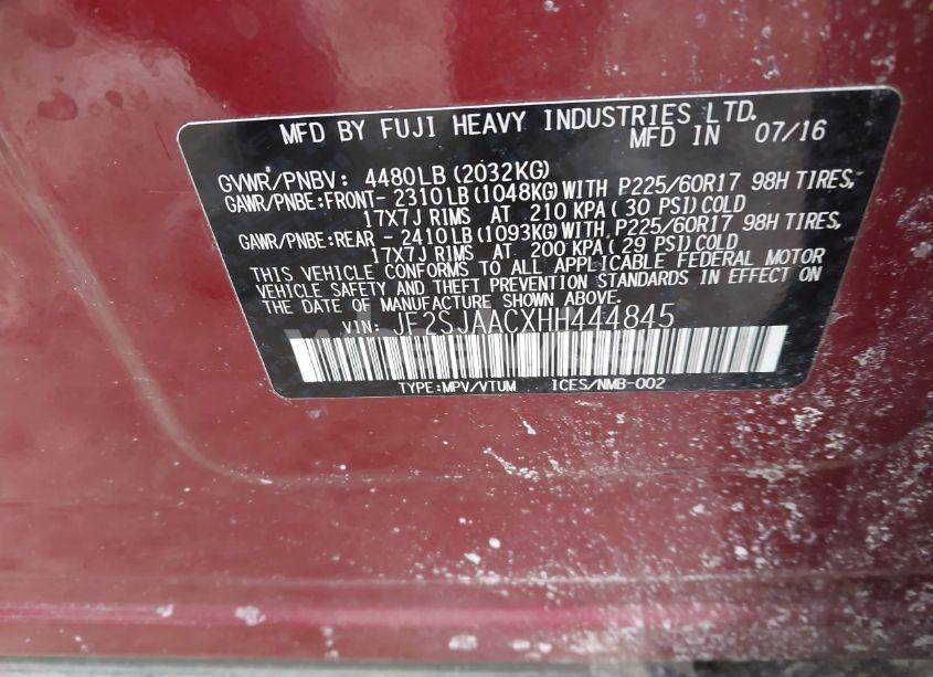 Photo 9 of 2017 Subaru Forester 2.5I (VIN JF2SJAACXHH444845)