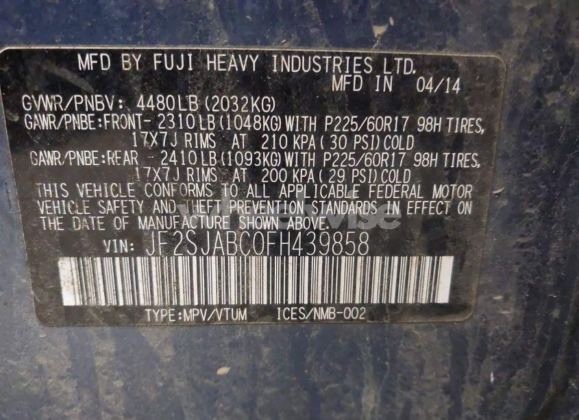 Photo 9 of 2015 Subaru Forester 2.5I (VIN JF2SJABC0FH439858)