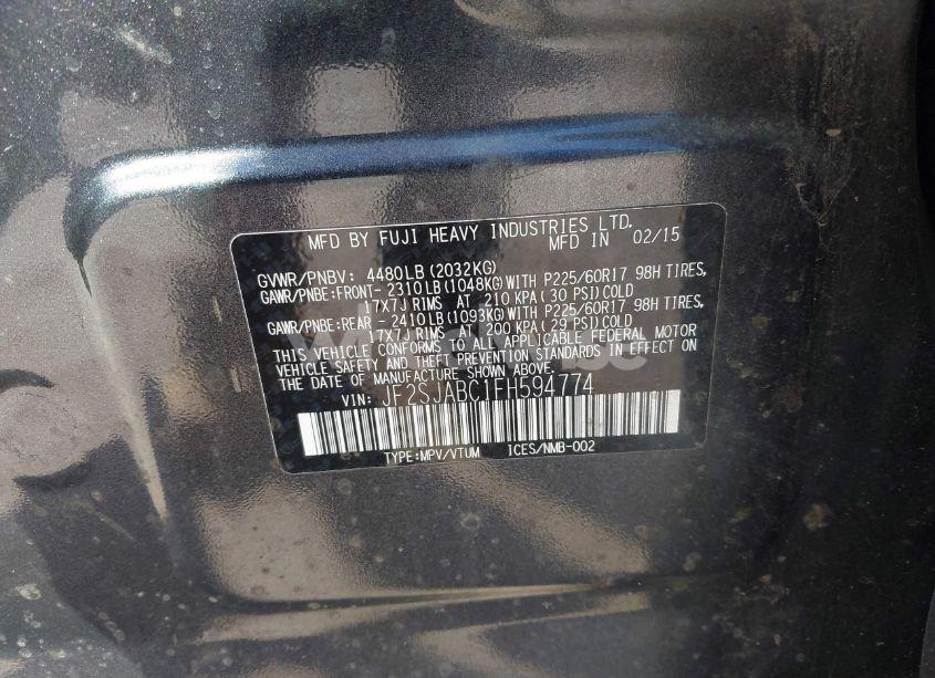 Photo 9 of 2015 Subaru Forester 2.5I (VIN JF2SJABC1FH594774)