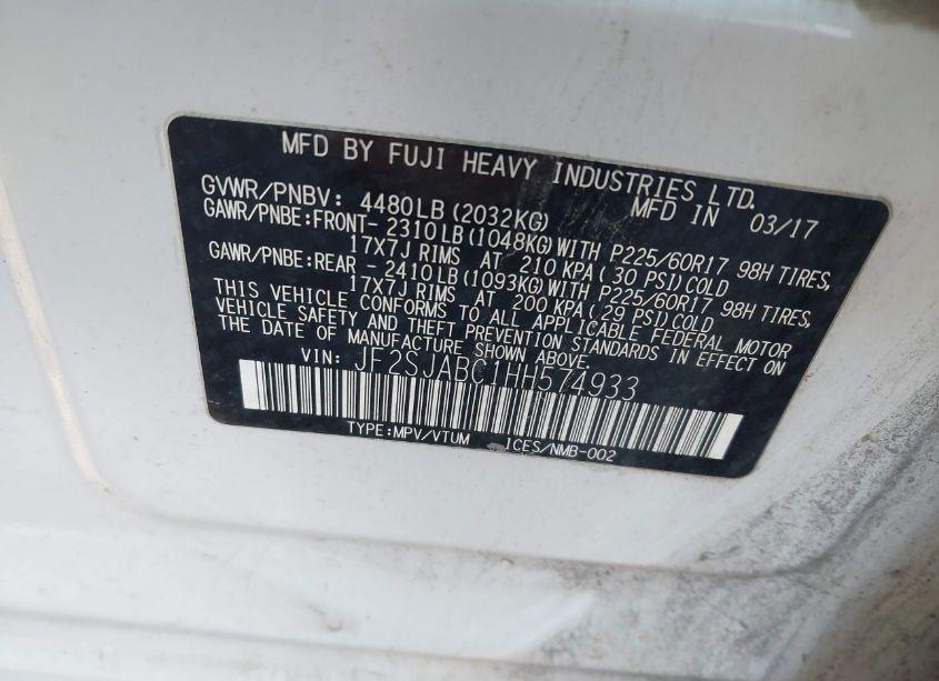 Photo 9 of 2017 Subaru Forester 2.5I (VIN JF2SJABC1HH574933)