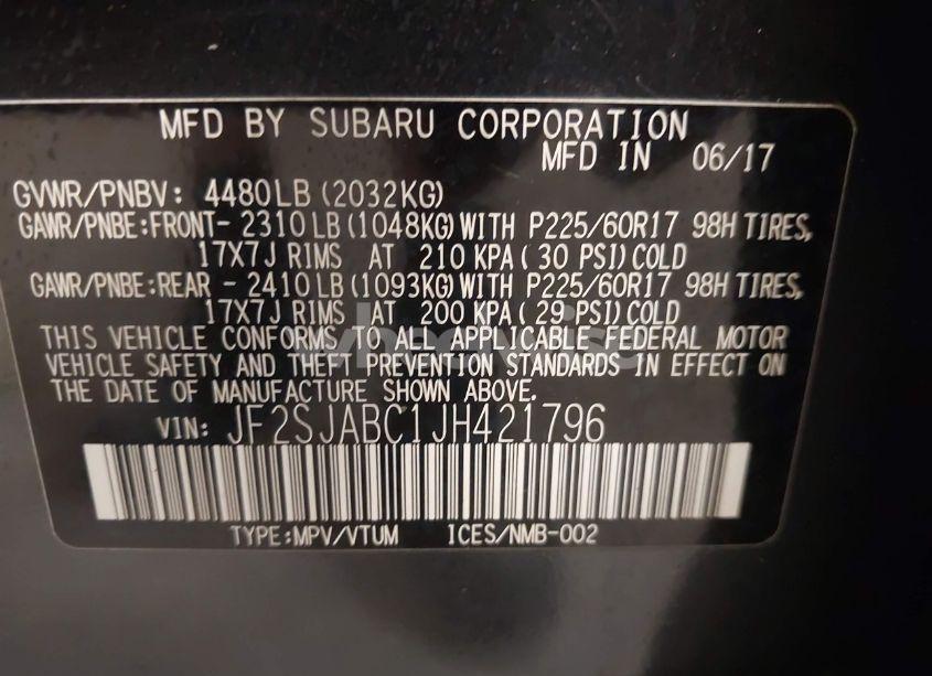 Photo 9 of 2018 Subaru Forester 2.5I (VIN JF2SJABC1JH421796)