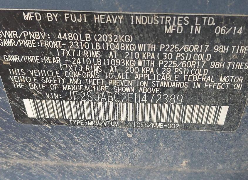 Photo 9 of 2015 Subaru Forester 2.5I (VIN JF2SJABC2FH472389)