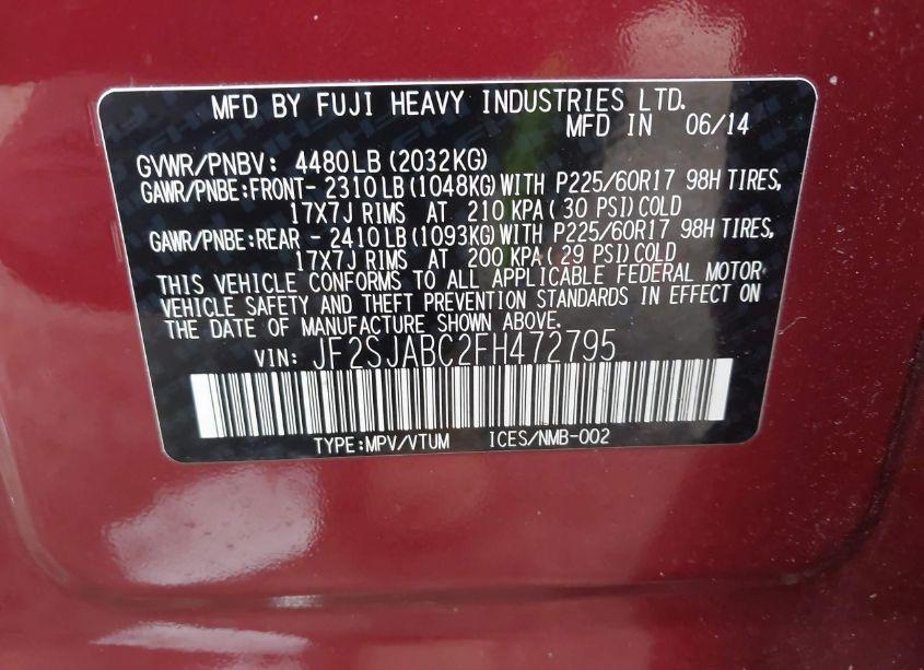 Photo 9 of 2015 Subaru Forester 2.5I (VIN JF2SJABC2FH472795)