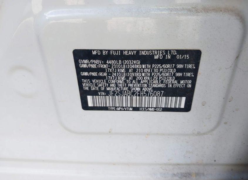 Photo 9 of 2015 Subaru Forester 2.5I (VIN JF2SJABC2FH576087)