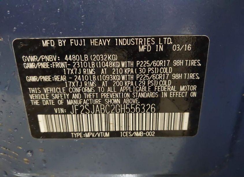 Photo 9 of 2016 Subaru Forester 2.5I (VIN JF2SJABC2GH556326)