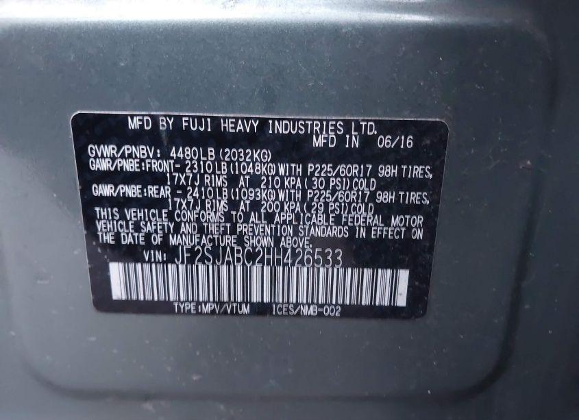 Photo 9 of 2017 Subaru Forester 2.5I (VIN JF2SJABC2HH426533)