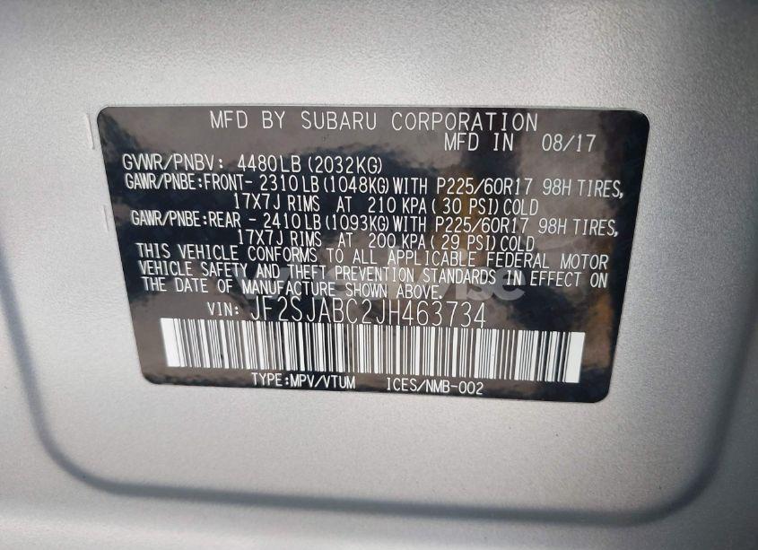 Photo 9 of 2018 Subaru Forester 2.5I (VIN JF2SJABC2JH463734)