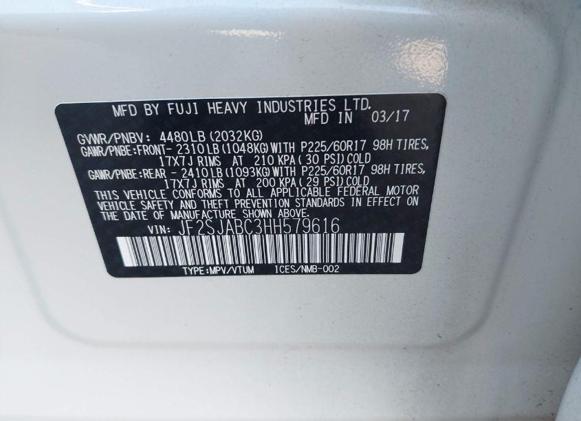 Photo 9 of 2017 Subaru Forester 2.5I (VIN JF2SJABC3HH579616)