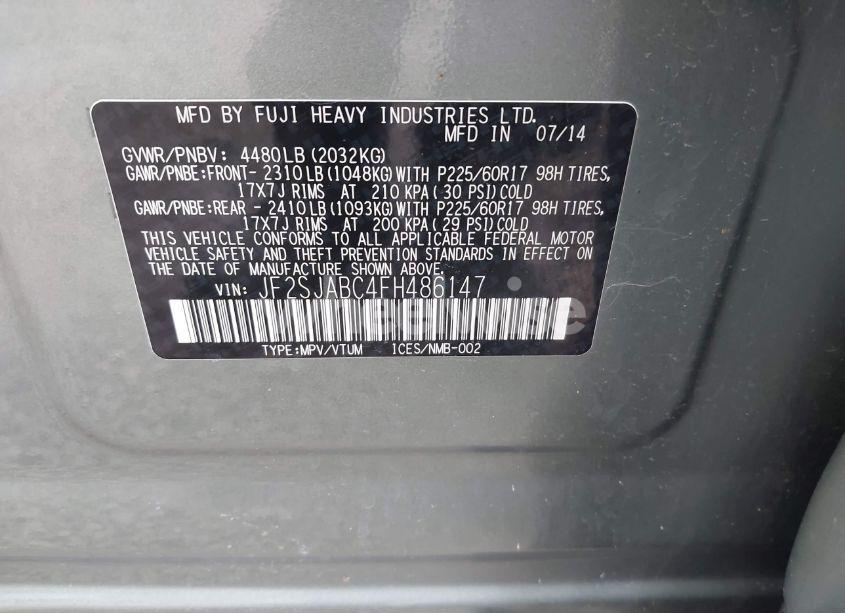 Photo 9 of 2015 Subaru Forester 2.5I (VIN JF2SJABC4FH486147)