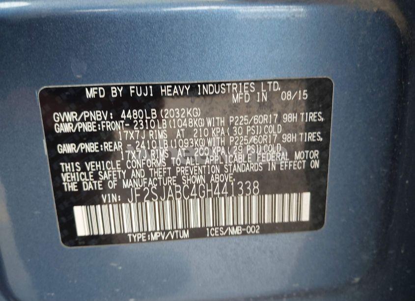 Photo 9 of 2016 Subaru Forester 2.5I (VIN JF2SJABC4GH441338)