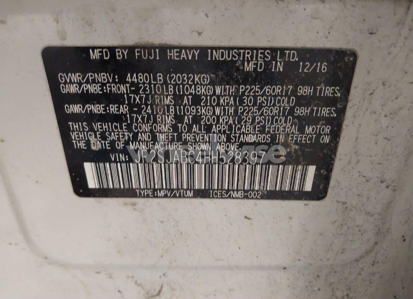 Photo 9 of 2017 Subaru Forester 2.5I (VIN JF2SJABC4HH528397)