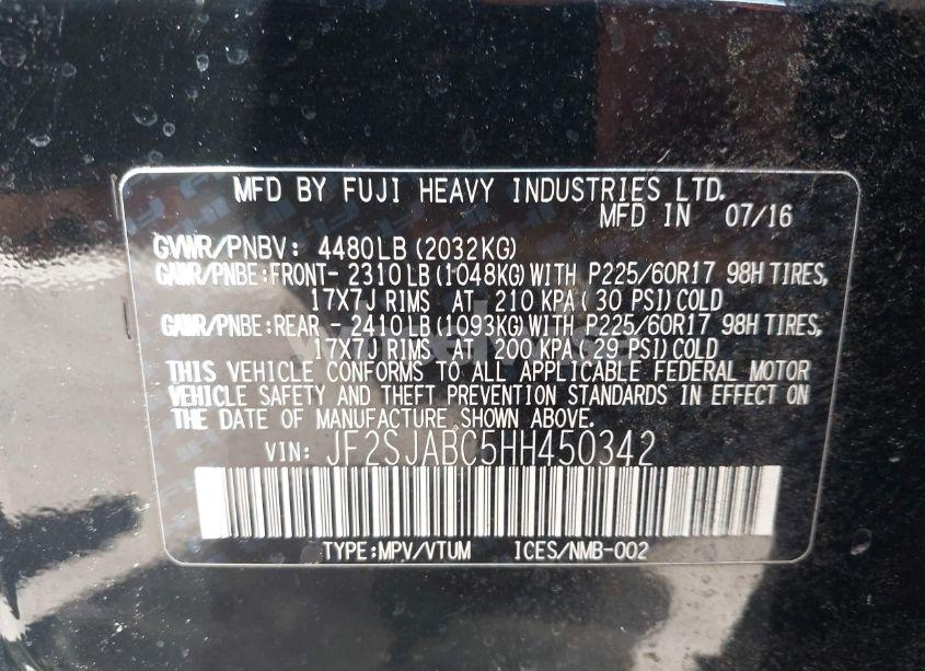 Photo 9 of 2017 Subaru Forester 2.5I (VIN JF2SJABC5HH450342)