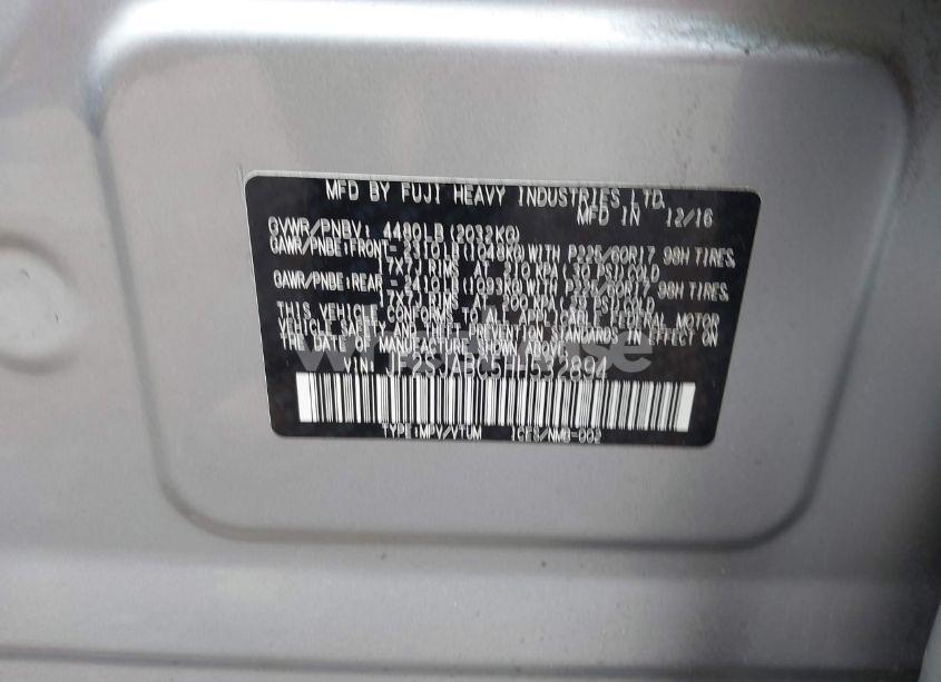 Photo 9 of 2017 Subaru Forester 2.5I (VIN JF2SJABC5HH532894)