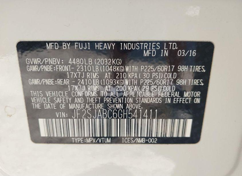 Photo 9 of 2016 Subaru Forester 2.5I (VIN JF2SJABC6GH541411)