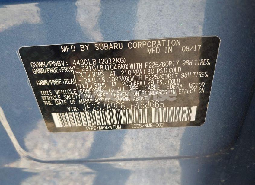 Photo 9 of 2018 Subaru Forester 2.5I (VIN JF2SJABC6JH458665)