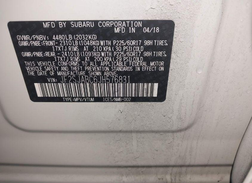 Photo 9 of 2018 Subaru Forester 2.5I (VIN JF2SJABC6JH576831)