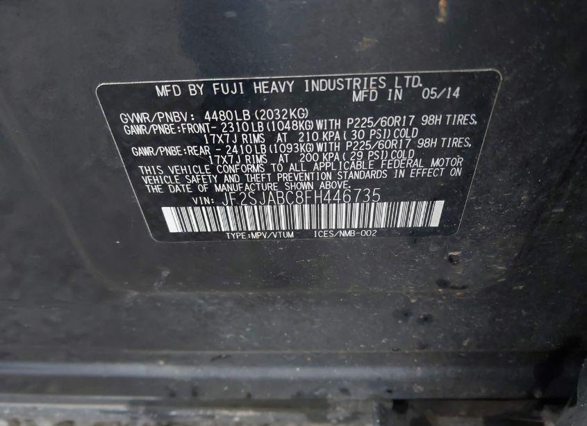 Photo 9 of 2015 Subaru Forester 2.5I (VIN JF2SJABC8FH446735)