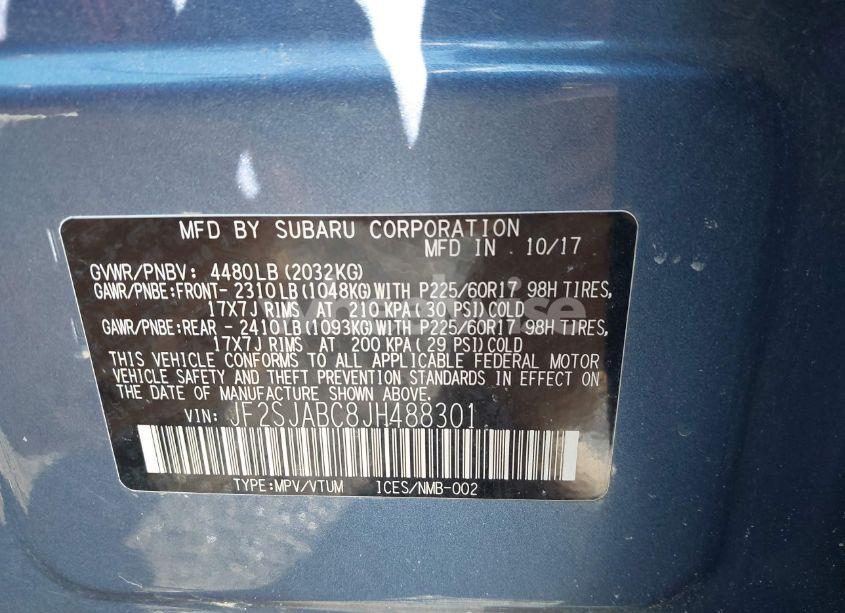 Photo 9 of 2018 Subaru Forester 2.5I (VIN JF2SJABC8JH488301)