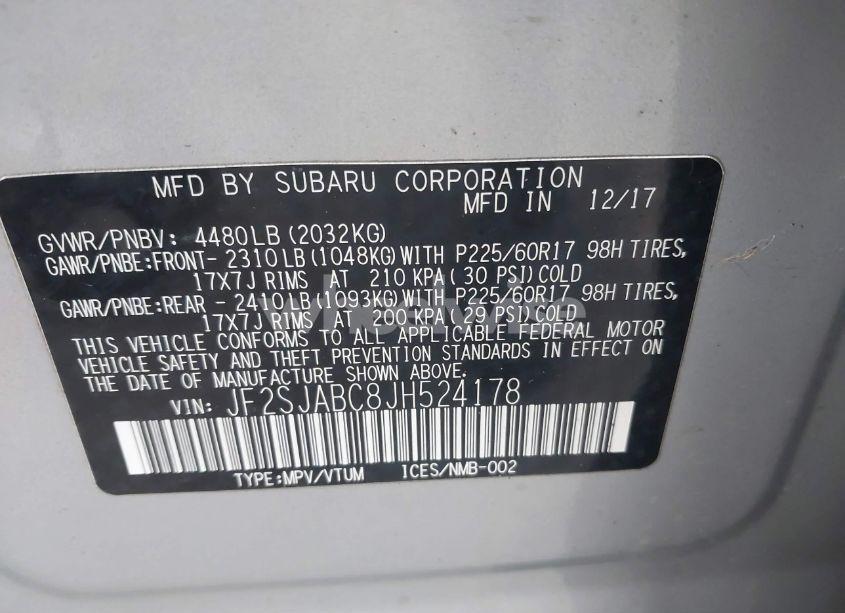 Photo 9 of 2018 Subaru Forester 2.5I (VIN JF2SJABC8JH524178)