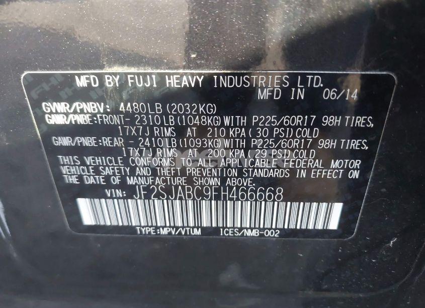 Photo 9 of 2015 Subaru Forester 2.5I (VIN JF2SJABC9FH466668)