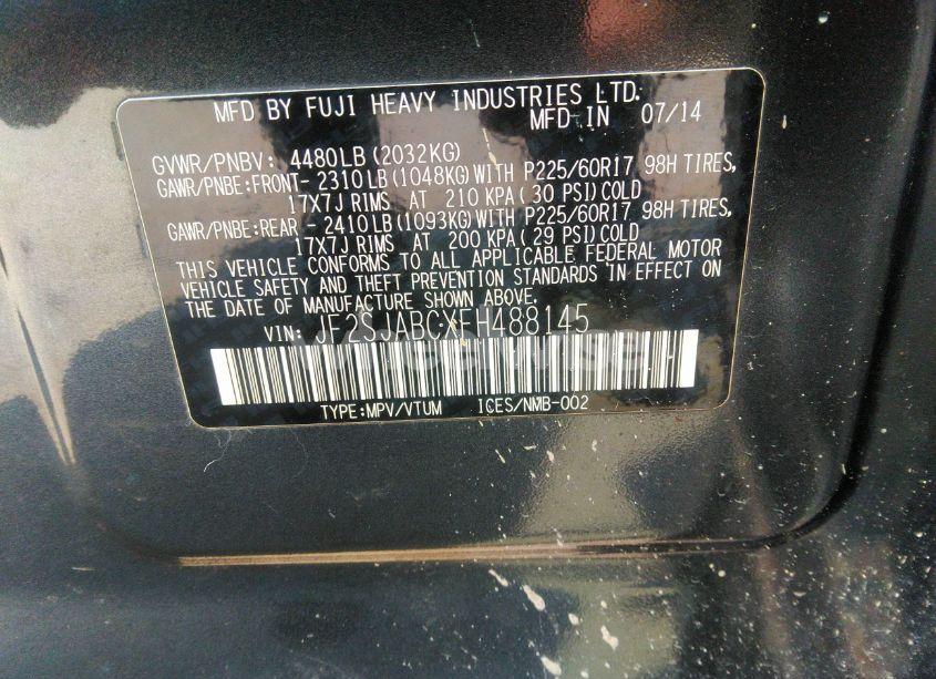 Photo 9 of 2015 Subaru Forester 2.5I (VIN JF2SJABCXFH488145)