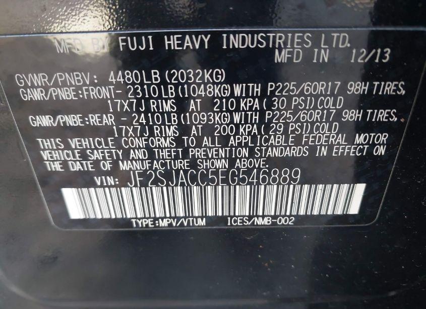 Photo 9 of 2014 Subaru Forester 2.5I PREMIUM (VIN JF2SJACC5EG546889)