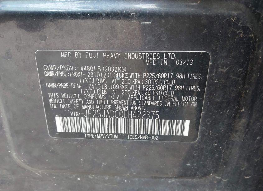 Photo 9 of 2014 Subaru Forester 2.5I PREMIUM (VIN JF2SJADC0EH422375)