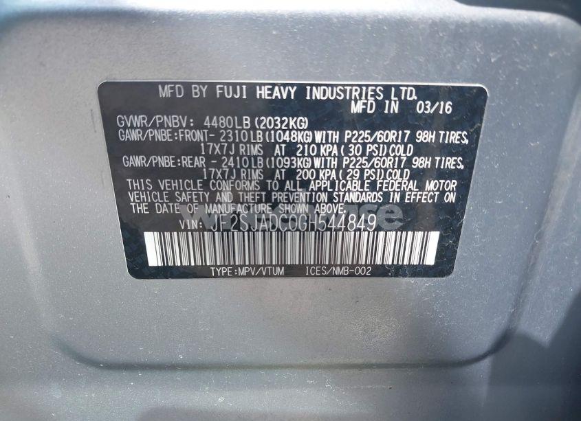 Photo 9 of 2016 Subaru Forester 2.5I PREMIUM (VIN JF2SJADC0GH544849)