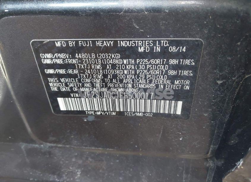 Photo 9 of 2015 Subaru Forester 2.5I PREMIUM (VIN JF2SJADC1FH500017)