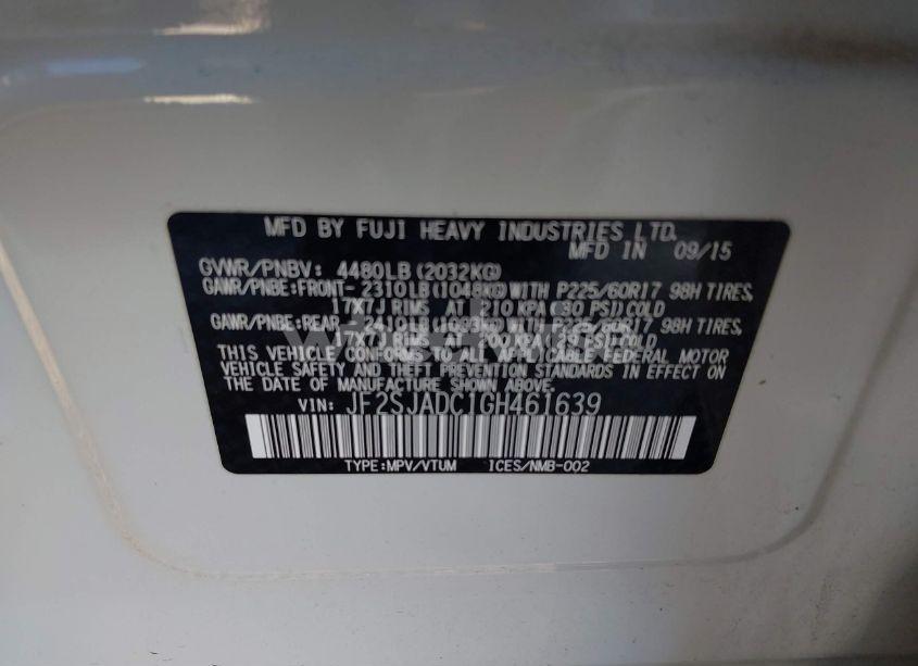 Photo 9 of 2016 Subaru Forester 2.5I PREMIUM (VIN JF2SJADC1GH461639)