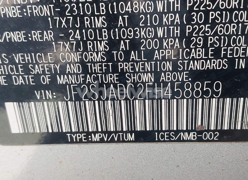 Photo 9 of 2015 Subaru Forester 2.5I PREMIUM (VIN JF2SJADC2FH458859)