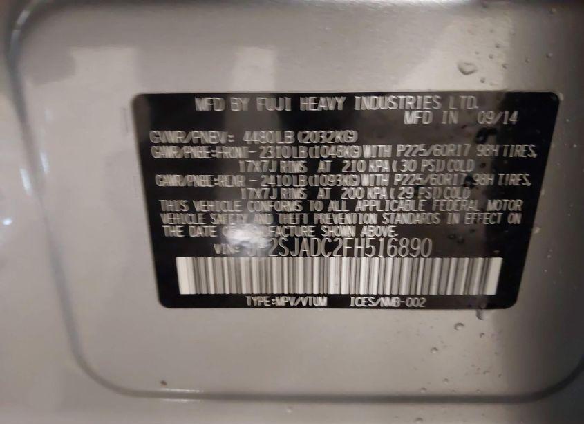 Photo 9 of 2015 Subaru Forester 2.5I PREMIUM (VIN JF2SJADC2FH516890)