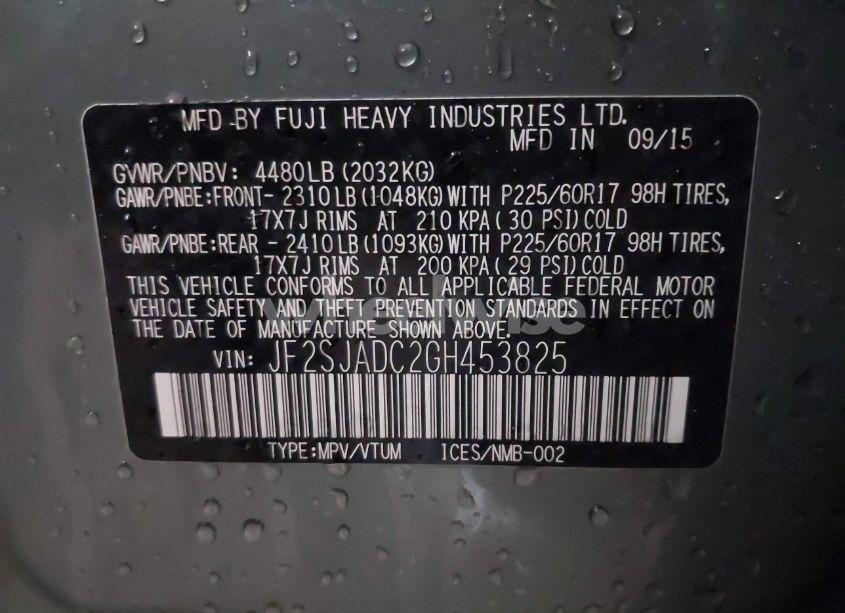 Photo 9 of 2016 Subaru Forester 2.5I PREMIUM (VIN JF2SJADC2GH453825)