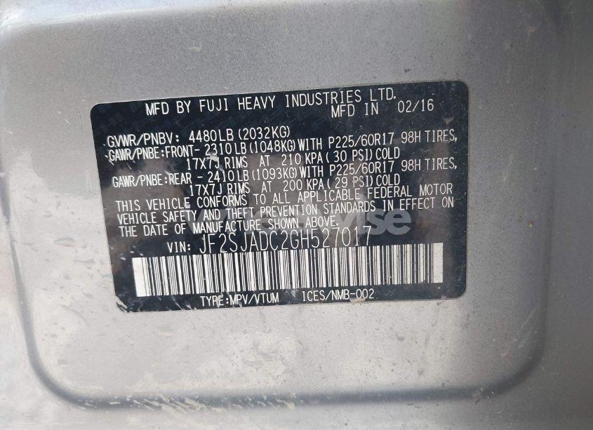 Photo 9 of 2016 Subaru Forester 2.5I PREMIUM (VIN JF2SJADC2GH527017)