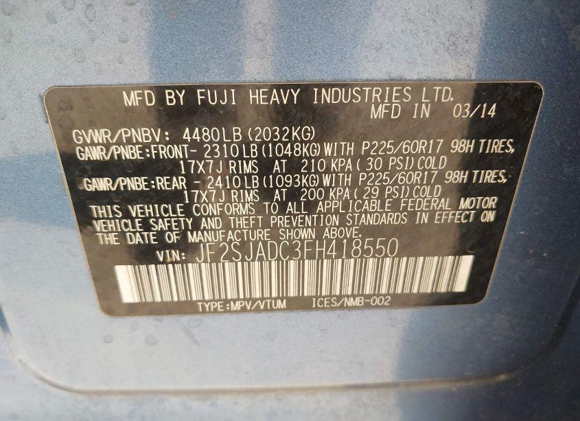 Photo 9 of 2015 Subaru Forester 2.5I PREMIUM (VIN JF2SJADC3FH418550)