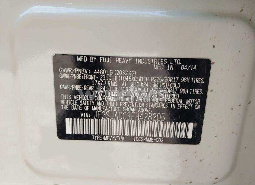 Photo 9 of 2015 Subaru Forester 2.5I PREMIUM (VIN JF2SJADC3FH428205)