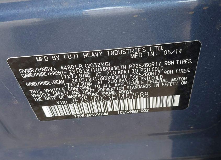 Photo 9 of 2015 Subaru Forester 2.5I PREMIUM (VIN JF2SJADC3FH457588)