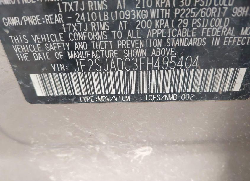 Photo 9 of 2015 Subaru Forester 2.5I PREMIUM (VIN JF2SJADC3FH495404)