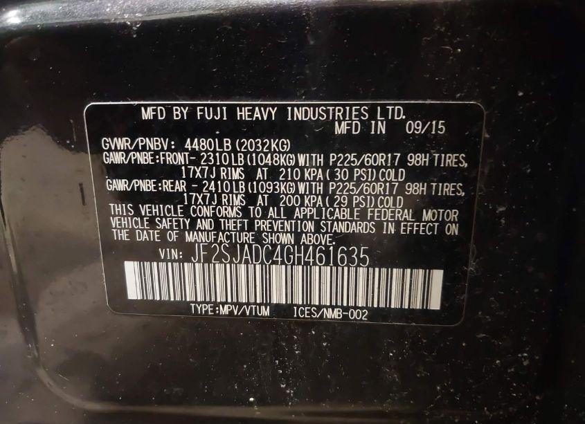 Photo 9 of 2016 Subaru Forester 2.5I PREMIUM (VIN JF2SJADC4GH461635)