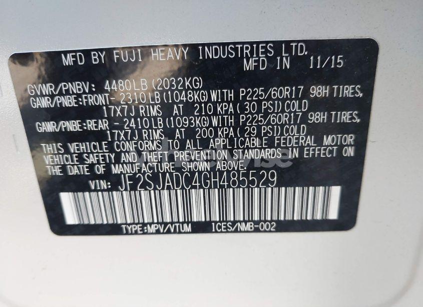 Photo 9 of 2016 Subaru Forester 2.5I PREMIUM (VIN JF2SJADC4GH485529)