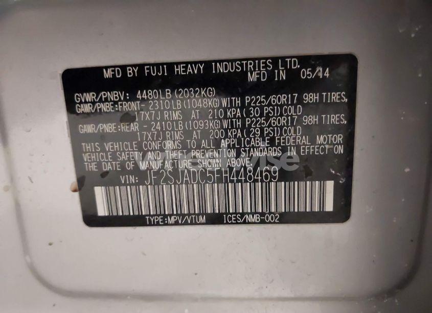 Photo 9 of 2015 Subaru Forester 2.5I PREMIUM (VIN JF2SJADC5FH448469)