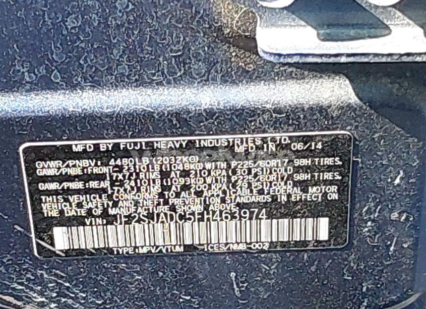 Photo 9 of 2015 Subaru Forester 2.5I PREMIUM (VIN JF2SJADC5FH463974)