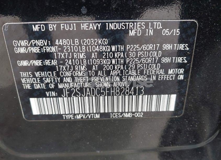 Photo 9 of 2015 Subaru Forester 2.5I PREMIUM (VIN JF2SJADC5FH828413)