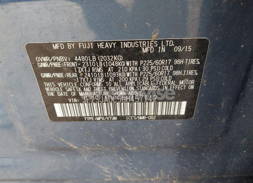 Photo 9 of 2016 Subaru Forester 2.5I PREMIUM (VIN JF2SJADC5GH457142)