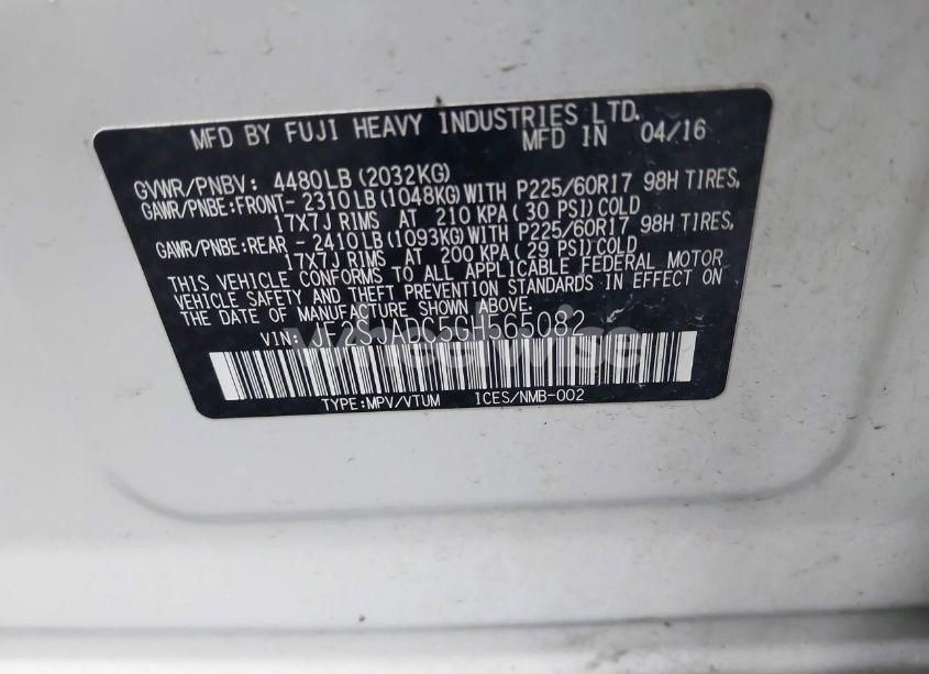 Photo 9 of 2016 Subaru Forester 2.5I PREMIUM (VIN JF2SJADC5GH565082)