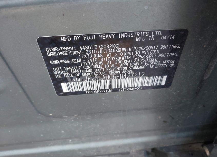 Photo 9 of 2015 Subaru Forester 2.5I PREMIUM (VIN JF2SJADC6FH427212)