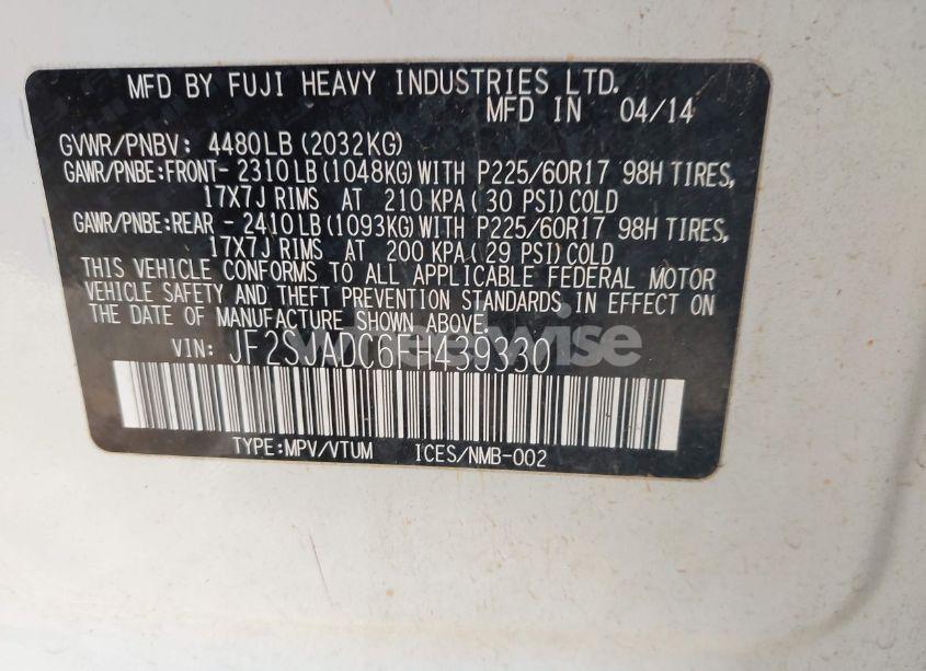 Photo 9 of 2015 Subaru Forester 2.5I PREMIUM (VIN JF2SJADC6FH439330)