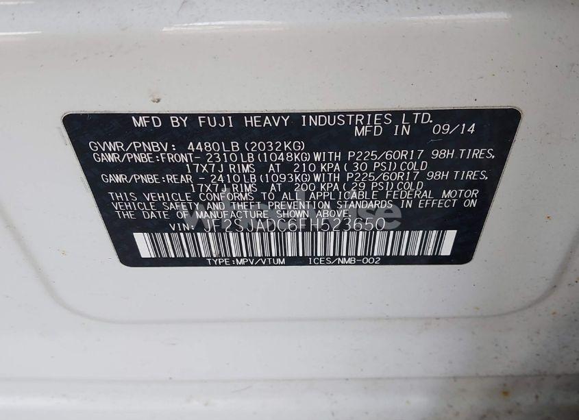 Photo 9 of 2015 Subaru Forester 2.5I PREMIUM (VIN JF2SJADC6FH523650)