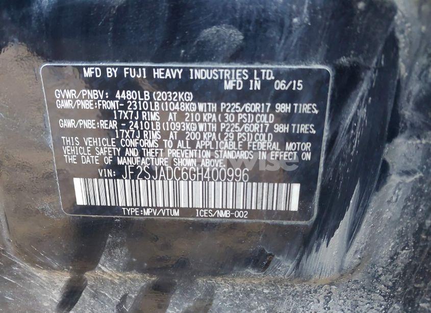 Photo 9 of 2016 Subaru Forester 2.5I PREMIUM (VIN JF2SJADC6GH400996)