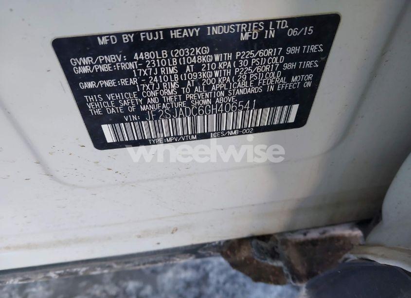 Photo 9 of 2016 Subaru Forester 2.5I PREMIUM (VIN JF2SJADC6GH406541)